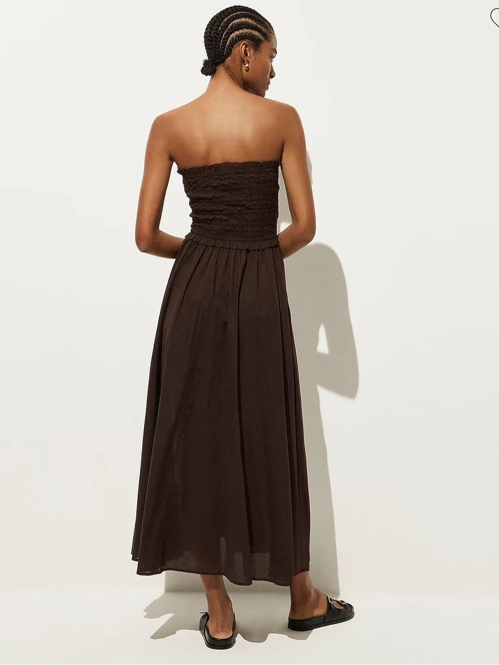 J Crew Smocked maxi dress in cotton voile CI259 Size 3X Brown NWT $148 Vacation